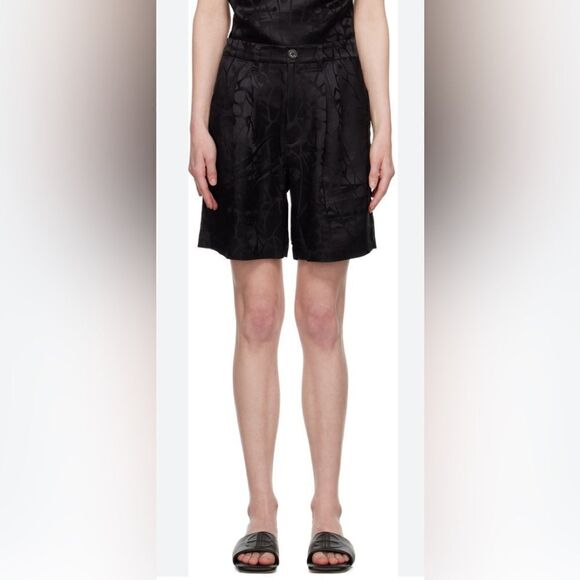 Anine Bing black silk short Carrie butterfly jacquard shorts size 34. NWT - Picture 7 of 7